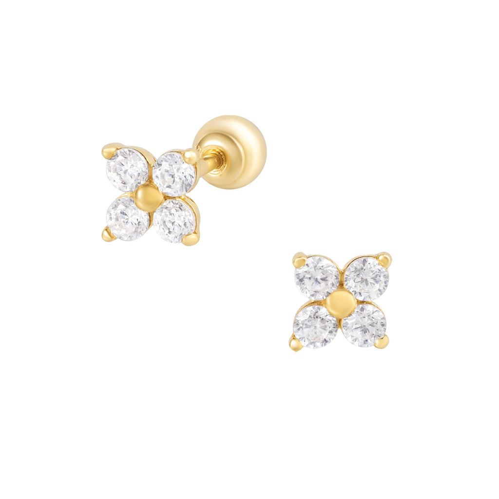 14K (58.5%) SOLID GOLD LILAC FLOWER PIERCING