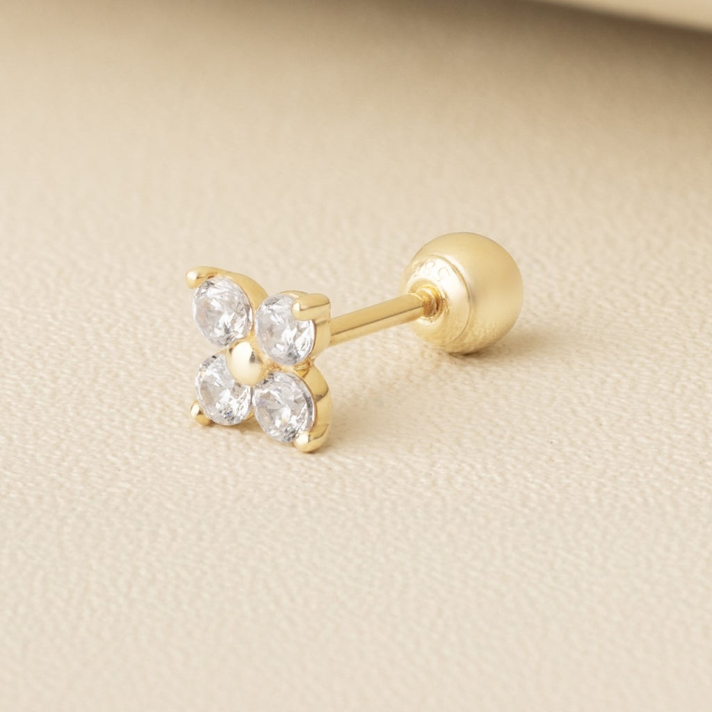 14K (58.5%) SOLID GOLD LILAC FLOWER PIERCING