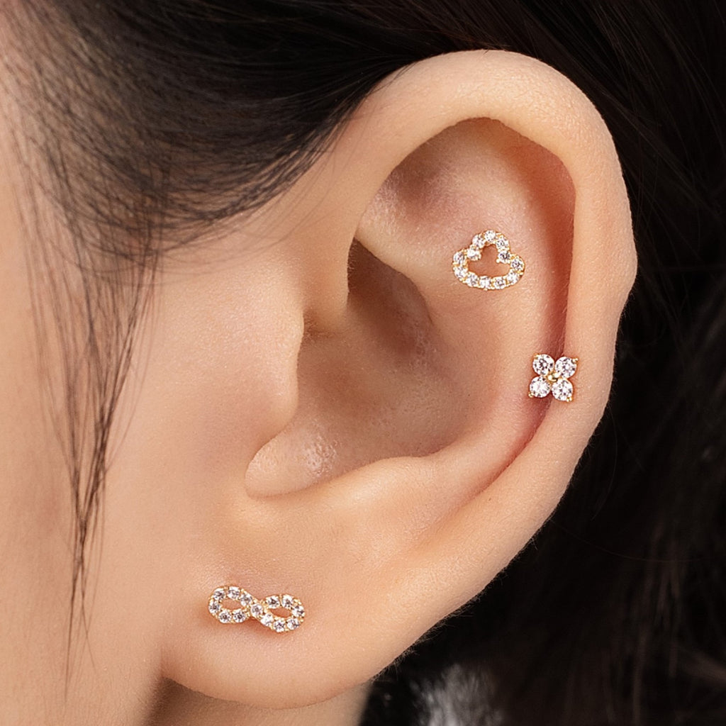 14K (58.5%) SOLID GOLD LILAC FLOWER PIERCING
