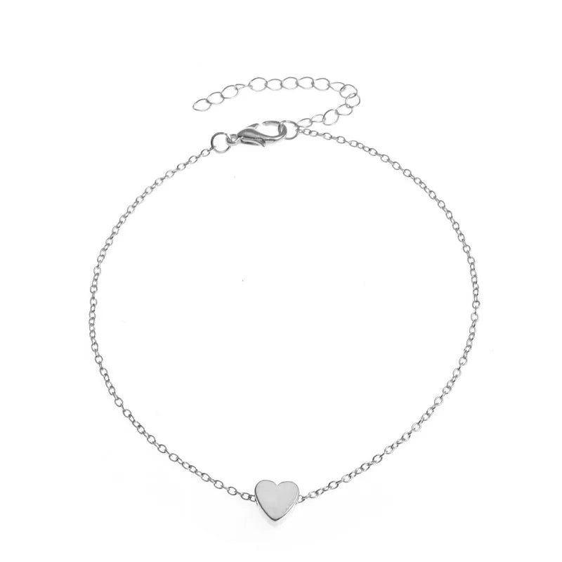 Beaded Multilayer Heart Anklet – Summer Boho Style