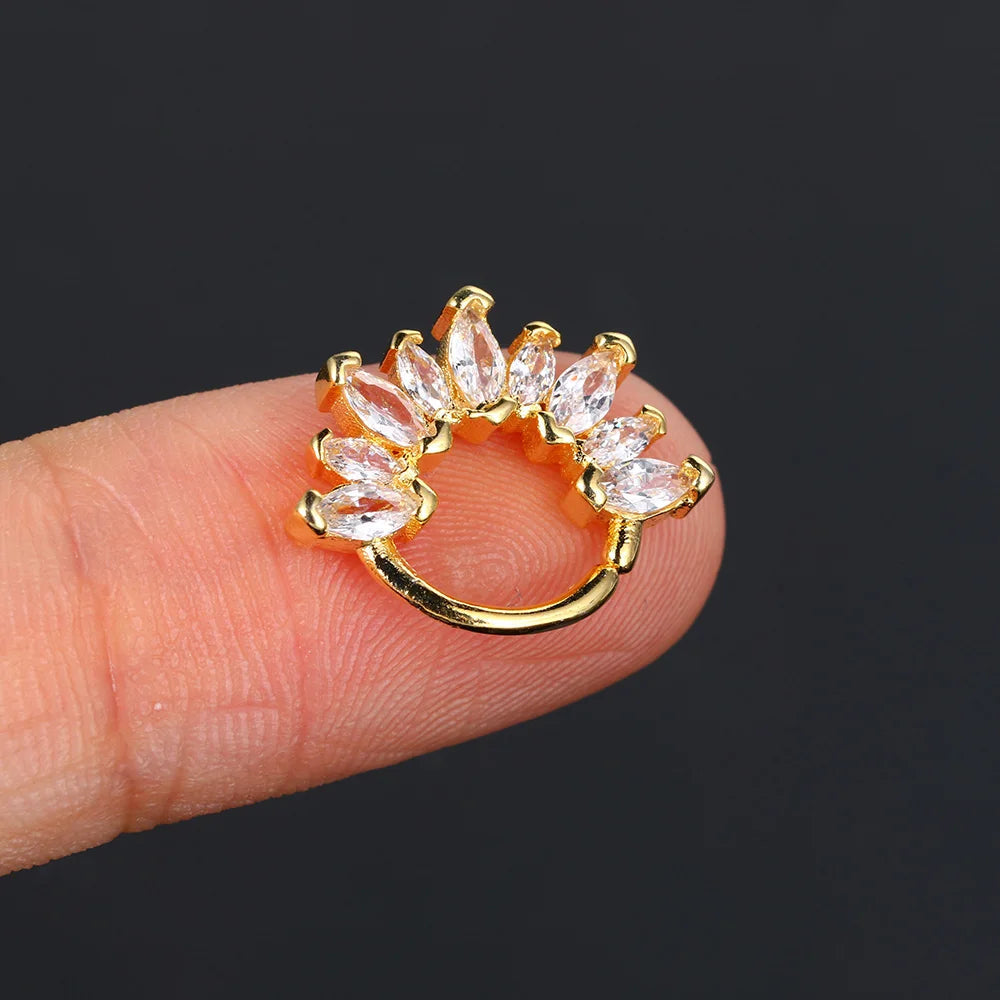 Stainless Steel Hoop Earrings with Zirconia Crystals