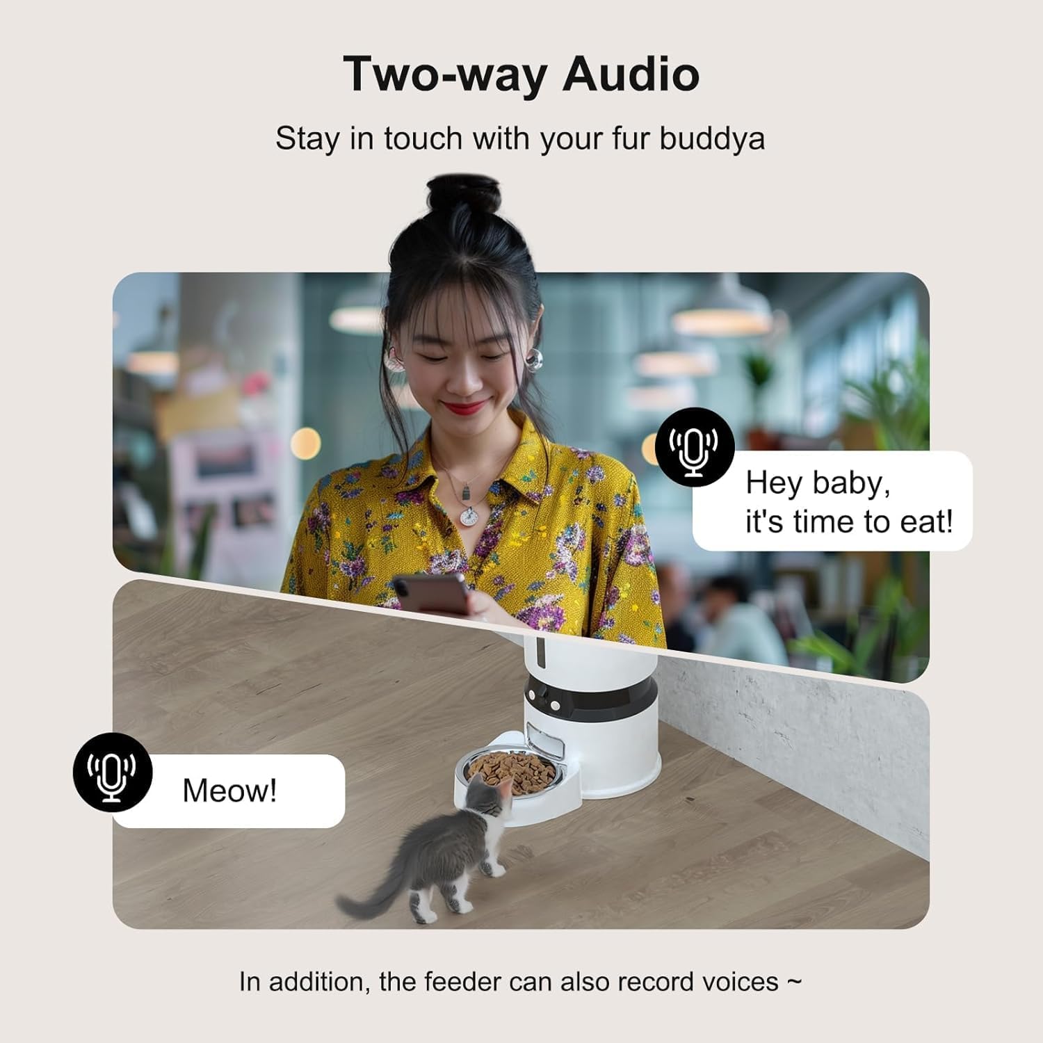 Smart Automatic Pet Feeder 4L-With camera & WifFi Control